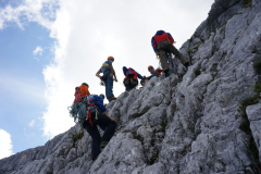 Prüfungsvorbereitungen der Bergwacht München an der Alpspitze